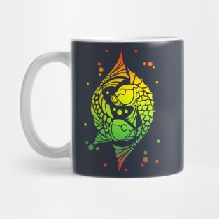 Rainbow koi fish. Symbol of good luck Mug